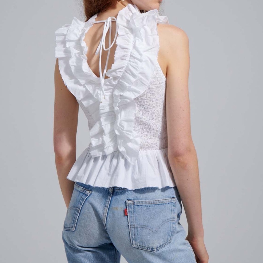 Zephyr White Ruffled Blouse - Picture 2 of 2